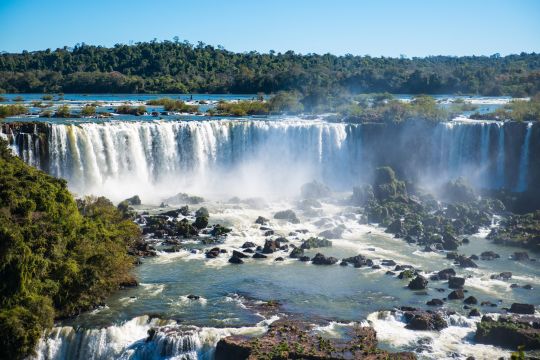 Powerful cascades of Iguazu Falls